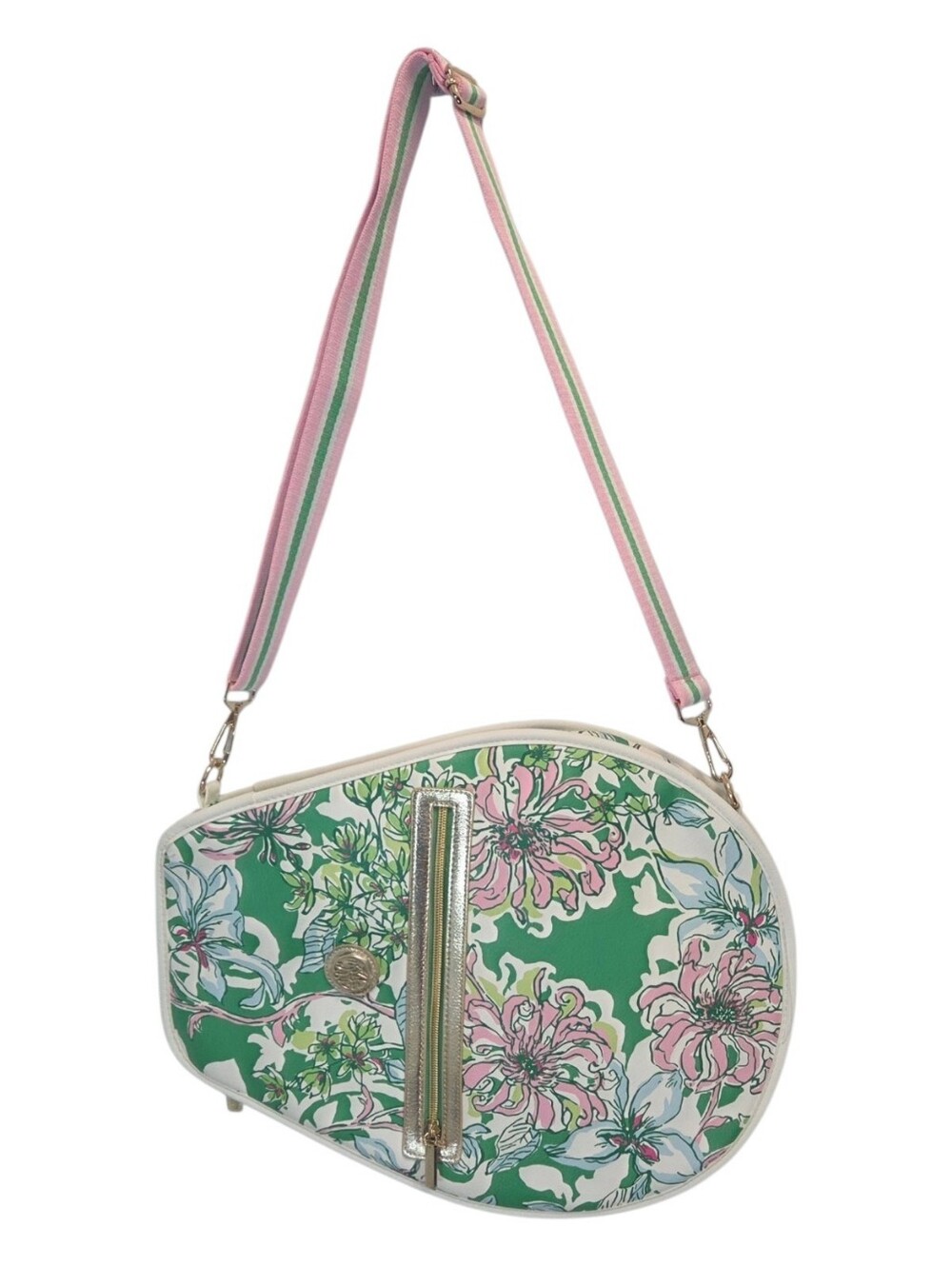 LILLY PULITZER Tennis Racquet Cover w/ Strap Blossom Pink & Green